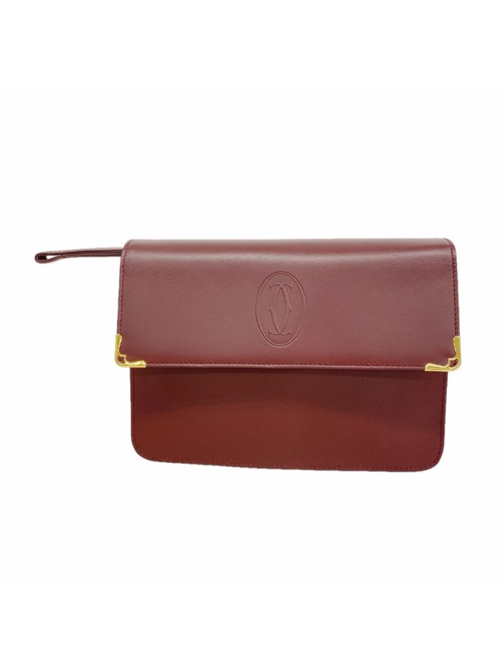 Cartier Clutch Must Leather Bordeaux Gold